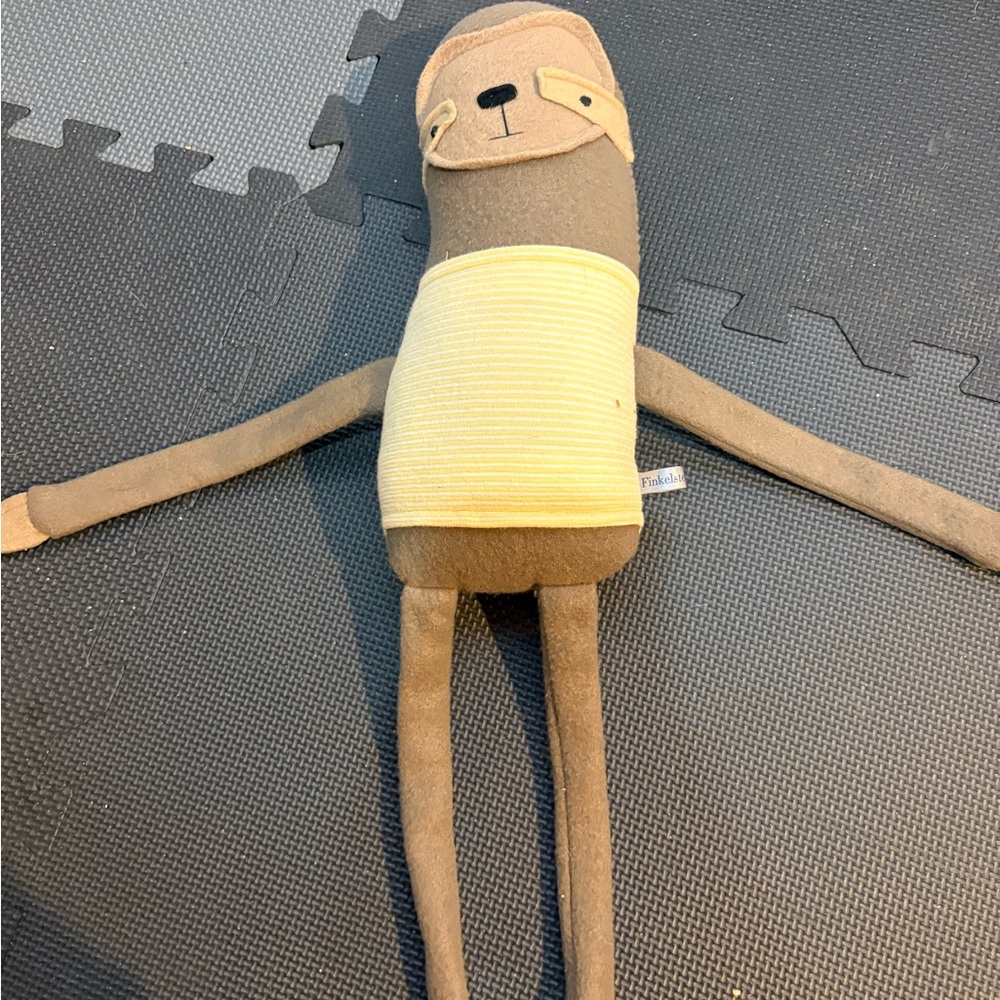 Finkelstein Brown and Yellow Stuffed Sloth Toy